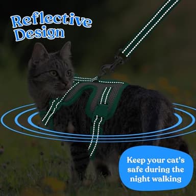 Supet Cat Harness and Leash for Walking Escape Proof, Adjustable Harness for Cats, Easy Control Small Cat Harness for Medium Large Kitten Green - Image 5