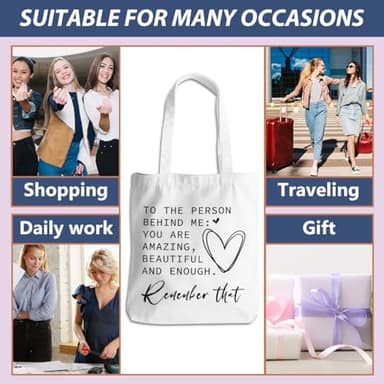 NGZS Inspirational Gifts for Women Tote Bag Positive Beach Bag Encouragement Gifts for Women Girls Boss Sister Friends Bestie Christmas Retirement Birthday Shopping Bag Reusable Grocery Bags - Image 6