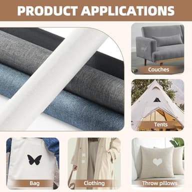 Shagoom Fabric Repair Patch, 17X79 Inch Fabric Large Repair Tape, Self-Adhesive Fabric Patches for Furniture, Sofa, Car Interior, Shoes, Hand Bag, Clothing (Grey, 17X79 Inch) - Image 3