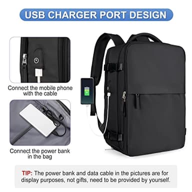 coofay Travel Backpack For Women Airline Approved Carry On Waterproof Sports Luggage Casual Daypack Small Hiking Backpack Black - Image 8