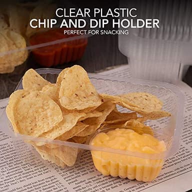 12oz Plastic Nacho Trays (100 Pack) Small Disposable Tray for Nachos & Cheese Dip, Concession Stand Supplies, Movie Night Snacks for Kids, Carnival Party Decorations, Food Boats, Snack Containers… - Image 5