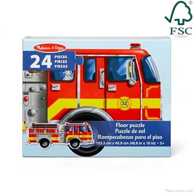 Melissa & Doug Fire Truck Jumbo Jigsaw Floor Puzzle (24 pcs, 4 feet Long) - FSC Certified - Image 5