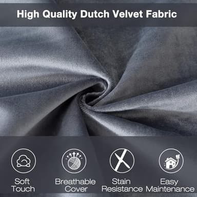 WhatsBedding Large Bean Bag Chair: 3 ft Memory Foam for Adults/Kids, with Fillings. Soft Faux Fur Fabric - Dutch Velvet, Charcoal, 3 Foot Bean Bag - Image 6