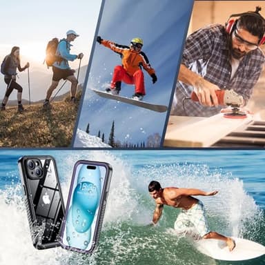 SPIDERCASE for iPhone 15 Case Waterproof, Built-in Lens & Screen Protector, Full Heavy Duty Protection, 12FT Military Shockproof, Dustproof Phone Case,Purple - Image 7