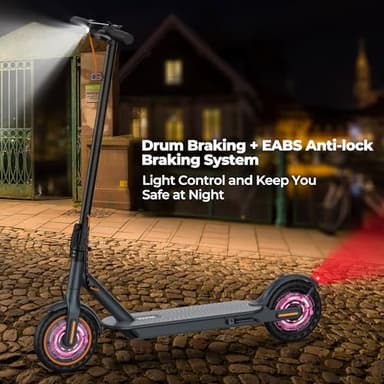 Electric Scooter for Adults, 8.5" Solid Tire, 350W Motor, 280Wh Capacity Battery, 19 Miles Long Range, Max 19 Mph Folding E-Scooter with Dual Brakes & Smart APP - Image 7