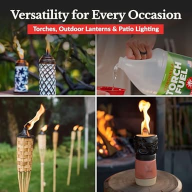 Houswise Torch Fuel (1 Gallon) - Citronella Oil for Torches for Outside, Lantern Liquid Paraffin Lamp Oil Fuel, Scented Lamp Outside Citronella Torches Outdoor Paraffin - Image 2