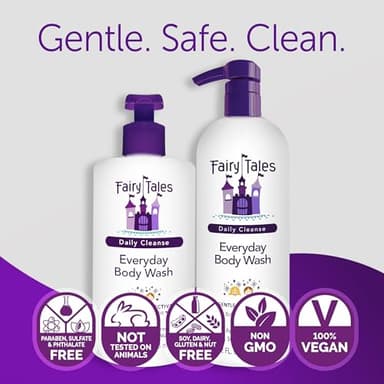 Fairy Tales Daily Cleanse Everyday Kids Body Wash - Soap for Bath or Shower, Body Wash For Kids With Clean and Natural Ingredients, Delicious Pear Citrus Scent – 32 oz. - Image 4