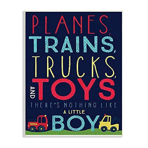 Stupell Industries Planes, Trains, Trucks and Toys Wall Plaque, 10x15, Design By Artist Heather Rosas - Image 1