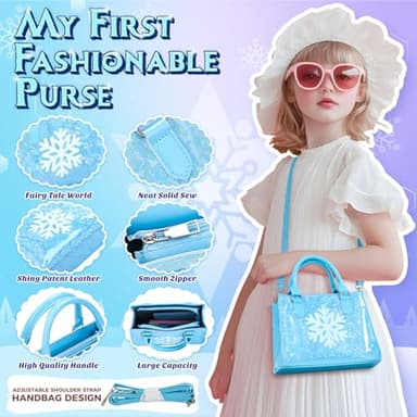 Little Girl Purse, Frozen Toys for Girls Gifts, Toddler Purse Play Makeup, Pretend Makeup for Toddlers, Girl Gifts Frozen Purse, Birthday Christmas Princess Gifts Toys for 3 4 5 6 7 8 Year Old - Image 6