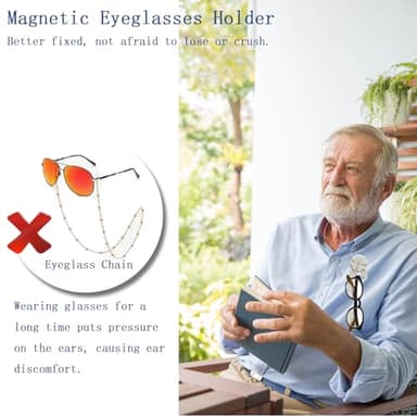 hamdrit Strong Magnetic Glasses Holder for Clothes Eyeglass Chain Glasses Strap Alternative - Gift Ideas Travel Accessories - Image 6