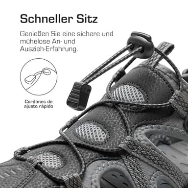 DREAM PAIRS Men's Sandals Hiking Water Sport Athletic Beach Outdoor Comfortable Casual Closed Toe Summer Sandal Shoes,Size 10.5,Black/Dark Grey,DMUMST2505 - Image 3