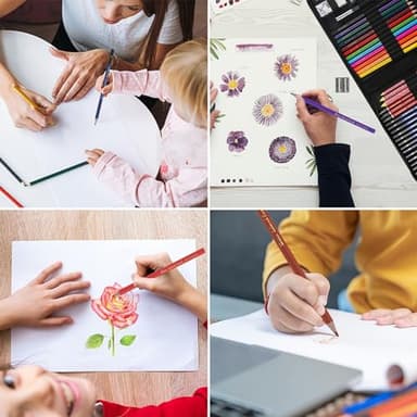 Daerthotk Colored Pencils Drawing Set Sketching Kit 42PCS Coloring Supplies Kit Ideal for Drawing Blending Shading, Watercolor Color Pencils Set, Art Pencils Gift for Artists Adults Beginners - Image 4