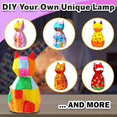 FUNZBO Paint Your Own Cat Lamp Kit - Halloweens Arts and Crafts Supplies, Toys for Ages 8-13, Crafts for Girls 8-12, Painting Kits for Kids Teen, DIY Toy for Toddler 3 4 5 6 7 9 10 11 + Birthday Gifts - Image 6