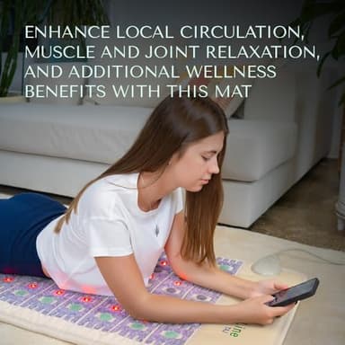 РЕМF Advanced Far Infrared Heating Pad - Professional Biomat for Pain Relief and Healing - Pulsed Electromagnetic Field Therapy - Full Body Mat with Red Lights, Amethyst, Tourmaline and Jade - 72 x 24 - Image 2