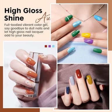 JEWHITENY 23 PCS Gel Nail Polish Set 20 Color Jelly-like Nail Polish Suitable for Salon and Home DIY Manicure - Image 3