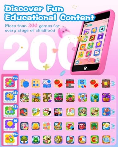 MOMILLA Kids Toys Smart Phone, Girls Toys with 3.97" Touchscreen Phone, Birthday Gift for Kids Age 3-12, Toddler Toys Learning Smartphone, 16 GB Storage Cell Phone with Front Camera (No Dual Camera) - Image 2