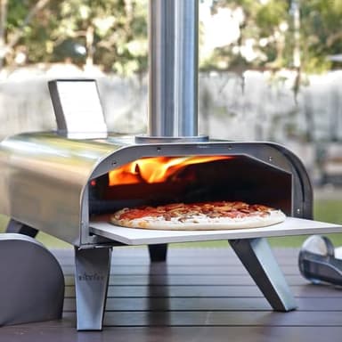 BIG HORN OUTDOORS Pizza Ovens Wood Pellet 12” Pizza Oven Cooking Pizza Maker Portable Stainless Steel Pizza Grill, Silver Portable Party use - Image 7