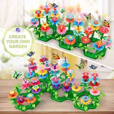 SpringFlower Toys for Girls 3 4 5 6 7 Years Old, Flower Garden Building Kit with Storage case,Educational STEM Toy and Preschool Garden Play Set for Toddlers, for Kids,148pcs - Image 5
