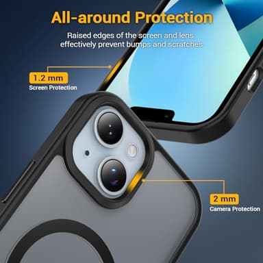 Temdan for iPhone 13 Case [Compatible with MagSafe] [Military-Grade Drop Protection] [Anti-Fingerprint] [Anti-Scratch] Slim Silky-Soft Touch Translucent Matte Case 6.1 inch, Black - Image 4