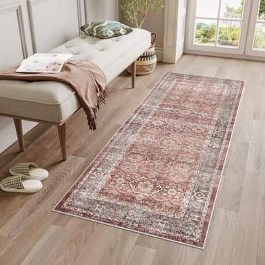 Dripex Tribal Washable Runner Rug-2x5 Non-Slip Non-Shedding Runners for Hallways Stain Resistant Kitchen Mat Laundry Entryway Carpet Runner for Doorway Entrance Bedroom Living Room Decor - Image 1