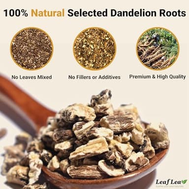 LeafLea 80 Dandelion Tea Bags, All Natural and Pure Dandelion Root Tea, Supports Digestion & Immune Health, Individually Wrapped Tea Bags, Caffeine-Free, Vegan, No Sugar, Gluten-Free, Non-GMO, 2 Pack - Image 3