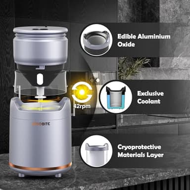 BRIOBITE Ice Cream Maker Machine – Premium Electric Mini Maker Machine with Low-Noise Operation, Rechargeable,Perfect for Gelato, Sorbet & Frozen Yogurt, Easy to Clean,Silver - Image 6