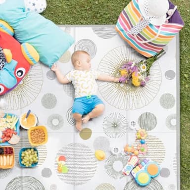 Baby Play Mat 79x71, Extra Large Baby Mat for Floor, Foldable Play XPE Foam Mat, Reversible Crawling Mat for Baby, Waterproof, Safe & Thick Playmats for Babies and Toddlers, Indoor & Outdoor Use - Image 6
