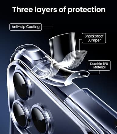 Mkeke for iPhone 17 Pro Max Case Clear, [Not Yellowing] [Military-Grade Drop Protection] Protective Clear for Apple 17 Pro Max Case with Shockproof Bumper 2025 - Image 4