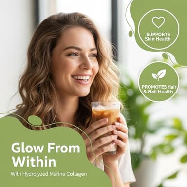 UMEWISH Mushroom Coffee Instant with Marine Collagen, Lion's Mane, Cordyceps, Turkey Tail, Chaga, Reishi for Energy, Focus, Digestion, Skin & Immunity, Keto Friendly(50 Days Supply) - Image 6