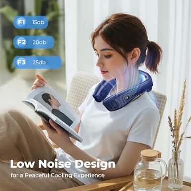 Neck Fan Portable Air Conditioners Personal Fans, Ergonomic Fan with Cooling Plate, Type-C 8000mAh Rechargeable 3D Airflow Wearable LED Screen 3 Modes Gifts for Men Women Outdoor Travel Indoor - Image 6