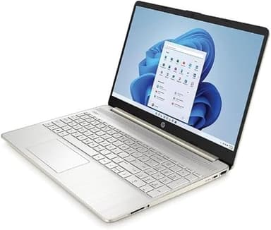 HP 15.6" Full HD Laptop, AMD Ryzen 5 5500U, AMD Radeon Graphics, 8GB / 512GB SSD, Backlit Keyboard, Bluetooth, Webcam, Win 11 Home, Pale Gold - 15-ef2357nr - (Renewed) - Image 1