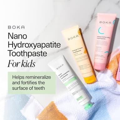 Boka Fluoride Free Toothpaste Nano Hydroxyapatite Toothpaste - Ela Mint, Orange Cream, Watermelon Mint Flavor, 4 oz 3Pk US Manufactured - Image 2