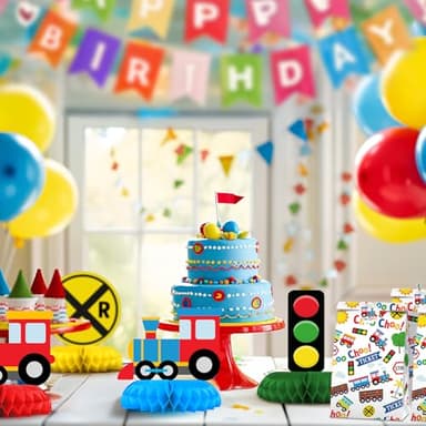 9 Pack Train Table Decorations - Train Party Decorations for Kids' Birthday and Baby Shower - Train Table Toppers - Image 7