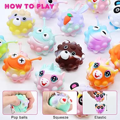 KissFree 18 PACK Animal Pop Balls Party Favors for Kids,3D Pop Balls Fidget Toys,Birthday Gifts for Boys & Girls,Goodie Bag Stuffers,Pinata Stuffers,Carnival Prizes,Treasure Box Toys,Kids Prizes - Image 4