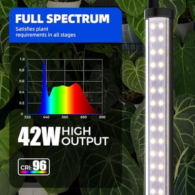 Barrina T10 Pro Standing Grow Light with Timer, 42W, 5000K, Full Spectrum Vertical Tall Grow Lights for Indoor Plants, Wide Coverage, 4FT to 5.6FT Height with Foot Switch, for Flower and Tall Plants - Image 4