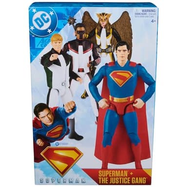 DC Comics, Superman, Green Lantern, Hawkgirl, and Mr. Terrific 4-Pack, 12-Inch Action Figure Set, Superhero Toys for Kids Ages 4 and Up - Image 7