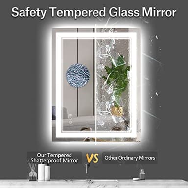 ISTRIPMF 30x36 Inch LED Bathroom Mirror with Lights, Backlit and Front Lighted Bathroom Mirrors for Wall, Anti-Fog Dimmable Memory Shatterproof LED Vanity Mirror for Bathroom - Image 6