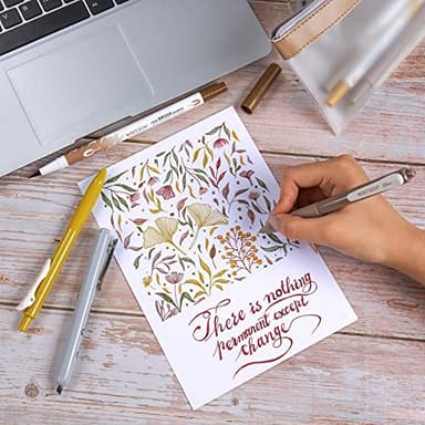 WRITECH Journaling Gel Pens Highlighters: 0.5mm Fine Point Retractable Gel Ink Pen Assorted Colored Highlighter Fineliner Multicolor Dual Tip Brush Marker Bulk Extra Smooth No Bleed 9ct (Earth Tone) - Image 4