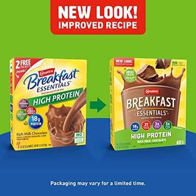 Carnation Breakfast Essentials High Protein Powder Drink Mix, Rich Milk Chocolate, 10 Packets, 6 Count - Image 2