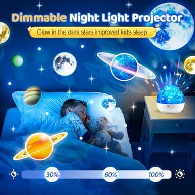 Solar System for Kids Projector Night Light, 360°Rotating+5 Films Planet Space Projector for Bedroom, Bright Night Light for Boys Room, Space Toys for Kids 3-5, Solar System Planet Toys for Boy Gifts - Image 4