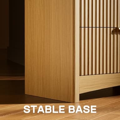 Marsail Fluted 5-Drawer Tall Wooden Dresser, Smooth Gliding Drawers & Large Capacity Storage Space, Modern Organizer Cabinet for Bedroom or Hallway, Natural Oak - Image 7