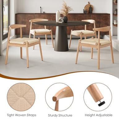 Soohow Dining Chairs Set of 2, Mid Century Modern Kitchen & Dining Room Chairs for Dining Room,Dining Table Chairs with Solid Wood Legs - Image 5