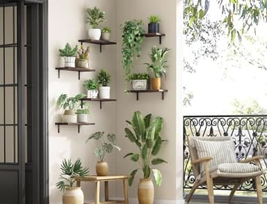 Fixwal Wood Floating Shelves - Set of 6, Wall Mounted, Farmhouse Style for Bedroom & Bathroom - Image 5