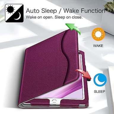 Fintie Case for iPad 6th / 5th Generation (2018 2017 Model, 9.7 Inch), iPad Air 2 / Air 1 (9.7 Inch) - [Corner Protection] Multi-Angle Viewing Stand Cover with Pocket, Purple - Image 3