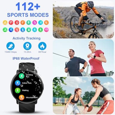 OWMSIC Smart Watch for Men Women with Call Text Reminder, Smartwatch 1.39" Touch Screen, Fitness Watch with Heart Rate/Sleep/Steps/Calories Monitor, 112+ Sport Mode, IP68 Waterproof Activity Trackers - Image 4