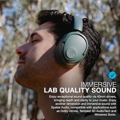 JLab JBuds Lux ANC Wireless Headphones, Sage, Hybrid Active Noise Cancelling, Customizable Sound, Spatial Audio Compatible, Premium Over-Ear Bluetooth Headset - Image 2