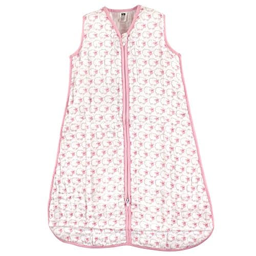 Hudson Baby Unisex Baby Muslin Cotton Sleeveless Wearable Sleeping Bag, Sack, Blanket, Pink Sheep, 0-6 Months - Image 1