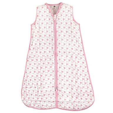 Hudson Baby Unisex Baby Muslin Cotton Sleeveless Wearable Sleeping Bag, Sack, Blanket, Pink Sheep, 0-6 Months - Image 1