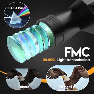 10x50 HD Binoculars for Adults High Powered, Waterproof & Compact Binoculars for Bird Watching, Hunting, Travel–Low Light Vision, Non-Slip Grip, Durable Optics - Image 2