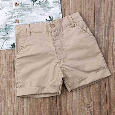 VISGOGO Toddler Baby Boy Flamingo Short Sleeve Button Down Shirt & Casual Shorts Set Summer Outfits 1-6 Years Clothes - Image 6